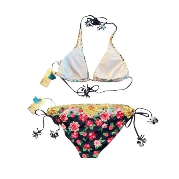 NWT Johnny Was Raina Tassel String Bikini Top & Raina Tassel Bikini Bottoms Set - Picture 3 of 8